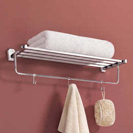 Plantex Towel Rack for Bathroom/304 Grade Stainless Steel Towel Stand/24 Inch Towel Hanger/Towel Holder/Bathroom Accessories - Pack of 1 (PM-2401, Chrome)