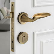 Plantex Mortise Door Handle Lock Set/Door Lock for Home with Brass Lock Body & Cylinder - 3 Years of Warranty (7134, Brass Antique & PVD Gold)