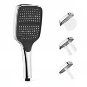 Plantex ABS Hand Shower for Bath/3 Mode Multifunctional Shower/Rectangle Hand Shower Without Hose Pipe for Home/Hotel - (Chrome, H597)