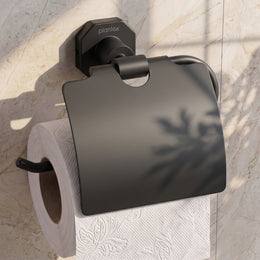 Plantex 304 Grade Stainless Steel Toilet Paper Holder for Bathroom/Toilet Paper Roll Stand/Tissue Holder/Bathroom Accessories - Nipron (Black)