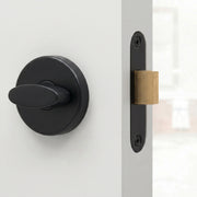Plantex Bathroom Indicator with Lock/Stainless Steel Red and Green Indicator Keyless Door Lock/Round Toilet Partition Door Lock - Pack of 1 (Black)