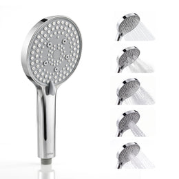 Plantex Hand Shower for Bathroom/5 Mode Multifunctional Shower/5-Inch ABS Plastic Silicone Handheld Shower Head/Easy Mode Switching – (Chrome, APS-8607)
