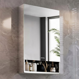 Plantex Bathroom Mirror Cabinet/304 Stainless Steel Bathroom Cabinet with Mirror/Bathroom Storage Cabinet/Wall Mounted Mirror Bathroom Cabinet (20x32 Inch-Chrome)