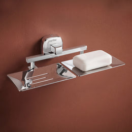 Plantex 304 Grade Stainless Steel  Double Soap Dish/Soap Case/Soap Holder/Soap Stand for Bathroom Accessories - Maxx (Chrome)
