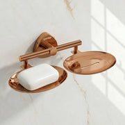 Plantex J4 Stainless Steel Double Soap Dish for Bathroom/Soap Holder for Bathroom/Wall Mounted Soap Holder/Bathroom Accessories (PVD Rose Gold Finish) Angel
