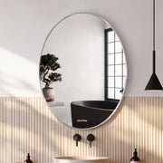 Plantex Unframed Unframed Oval Mirror for Wall/Mirror with Beveled Smooth Edges/Mirror for Bathroom/Dressing Room/Living Room/Bedroom/Entryway - (15 X 18 Inch), Clear