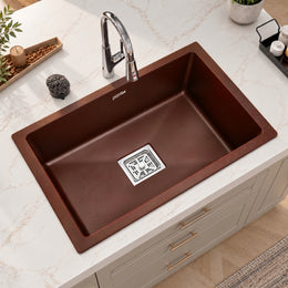 Plantex Quartz Kitchen Sink/UV Protected Kitchen Sink/Undermount Sink for Kitchen/Metalic Single Bowl Sink with Coupling and Hose Pipe - Pack of 1 (16 x 18 inch, Choco Brown)