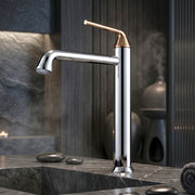 Plantex Brass Wash Basin Mixer Tap/Hot & Cold Basin Mixer Faucet/Deck Mount Pillar Spout for Bathroom Sink - Pack of 1 (APS-4600, Chrome & Rose Gold)