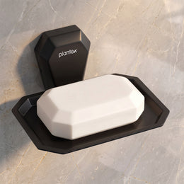 Plantex Soap Holder for Bathroom/304 Grade Stainless Steel Soap Case/Single Soap Dish/Soap Stand/Bathroom Accessories - Pack of 1 (PMB-2403, Z-Black)