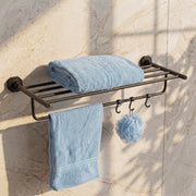 Plantex 304 Grade Stainless Steel Towel Rack for Bathroom/Towel Stand with Hook/Hanger for Cloth/Bathroom Accessories - Nipron (24Inch - Black)