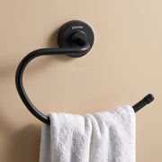 Plantex 304 Grade Stainless Steel Round Napkin Holder for washbasin/Hand Towel Holder/Napkin Ring for Bathroom/Bathroom Accessories - Daizy (Black)