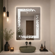Plantex LED Mirror for Wash Basin with 3 Tone/Designer Mirror for Living Room/Bedroom/Dressing Room - Rectangle Shape (18 X 24 Inch)