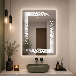 Plantex LED Mirror for Wash Basin with 3 Tone/Designer Mirror for Living Room/Bedroom/Dressing Room - Rectangle Shape (18 X 24 Inch)