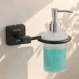 Plantex 304 Grade Stainless Steel Liquid Soap Dispenser/Handwash Dispenser/Shampoo Dispenser for Bathroom Accessories - Decan (Black)