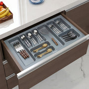 Plantex Cutlery Tray for Kitchen Drawer/Cutlery Cosmetic Stationary Organizer/Cabinet Cutlery Tray Organizer for Modular Kitchen - (Grey-32.5 X 18.5 INCH)