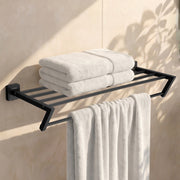 Plantex 304 Grade Stainless Steel Towel Rack in Bathroom/Towel Rod/Bathroom Towel Hanger for Wall/Bathroom Accessories (24 Inch - Black) Decan