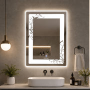 Plantex Mirror with Light with 3 Tone/Designer Mirror for Living Room/Bedroom/Dressing Room - Rectangle Shape (18 X 24 Inch)