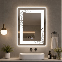 Plantex Mirror with Light with 3 Tone/Designer Mirror for Living Room/Bedroom/Dressing Room - Rectangle Shape (18 X 24 Inch)