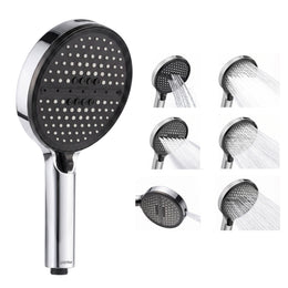 Plantex Hand Shower for Bathroom/6 Mode Multifunctional Shower/5-Inch ABS Plastic Silicone Handheld Shower Head/Easy Mode Switching – (Chrome, H-627)