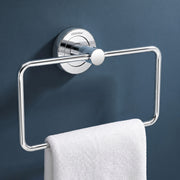 Plantex Stainless Steel Towel Hanger for Wash Basin/Towel Ring/Napkin Holder for Bathroom/Towel Holder/Bathroom Accessories (Chrome - Rectangular)