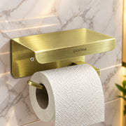 Plantex Toilet Paper Holder for Bathroom/304 Grade Stainless Steel Tissue Paper Roll Holder with Mobile Stand/Bathroom Accessories - Pack of 1 (Brass Antique)