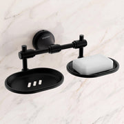 Plantex 304 Grade Stainless Steel Dual Soap Dish for Bathroom/Soap Stand/Wall Mounted Soap Holder for Bathroom Accessories Niko (Black)
