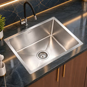 Plantex Guranteed Stainless Steel 304 Grade Kitchen Sink/Handmade Sink for Kitchen with 7 Years of Warranty by Plantex/Single Bowl Sink with All Fittings & Drying Rack (Silver Matt-22x18 Inches)