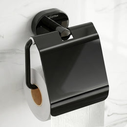 Plantex J4 Stainless Steel Toilet Paper Holder for Bathroom/Tissue Holder for Washroom/Toilet roll Holder for Wall Mounted/Bathroom Accessories (PVD Black Finish) Onix