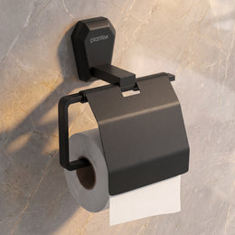 Plantex Toilet Paper Holder for Bathroom/304 Grade Stainless Steel Tissue Paper Roll Holder/Bathroom Accessories - Pack of 1 (PMB-2410, Z-Black)