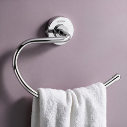 Plantex 304 Grade Stainless Steel Towel Ring for Wash Basin/Napkin Hanger for Bathroom/Hand Towel Holder/Bathroom Accessories - Daizy (Round,Chrome)
