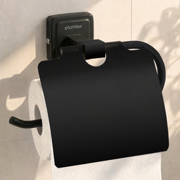 Plantex 304 Grade Stainless Steel Toilet Paper Holder/Toilet Paper Roll Holder/Tissue Paper Roll Holder for Bathroom Accessories- Decan (Black)