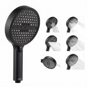 Plantex Hand Shower for Bathroom/6 Mode Multifunctional Shower/5-Inch ABS Plastic Silicone Handheld Shower Head/Easy Mode Switching – (Black, H-627)