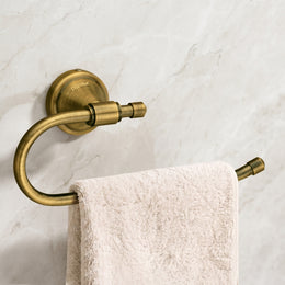 Plantex Stainless Steel 304 Grade Niko Napkin Holder/Towel Holder/Towel Hanger for Kitchen/Towel Ring/Bathroom Accessories - (Pack of 1,Brass Antique)