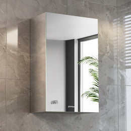 Plantex Bathroom Mirror Cabinet/304 Stainless Steel Bathroom Cabinet with Mirror/Bathroom Storage Cabinet/Wall Mounted Mirror Bathroom Cabinet (10x16 Inch-Chrome)