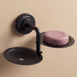 Plantex 304 Grade Stainless Steel Double Soap Holder/Soap Stand/Soap Dish for Bathroom and Wash Basin- Daizy (Black)