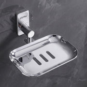 Plantex J4 Stainless Steel Self Adhesive Single Soap Dish/Soap Holder for Bathroom Stickable/Soap Case/Soap Stand/Soap Bar/Bathroom Accessories (Chrome)