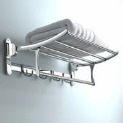 Plantex Stainless Steel Folding Towel Rack for Bathroom/Towel Holder in Bathroom/Towel Rod/Bathroom Accessories(24 Inch-Chrome)
