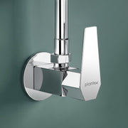 Plantex Angle Valve with Wall Flange & Teflon Tap/Angle Cocke for Bathroom/Bathroom Accessories -Chrome (Celesiya-1244)