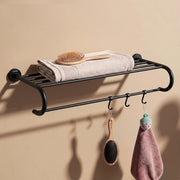 Plantex 304 Grade Stainless Steel 24 inch Towel Rack for Bathroom/Towel Stand/Hanger/Bathroom Accessories - Daizy (Black)