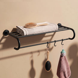 Plantex 304 Grade Stainless Steel 24 inch Towel Rack for Bathroom/Towel Stand/Hanger/Bathroom Accessories - Daizy (Black)