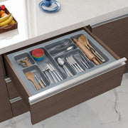 Plantex Cutlery tray for Kitchen Drawer/Cutlery Cosmetic Stationary Organizer/Cabinet Cutlery Tray Organizer for Modular Kitchen - (Grey-28.5x18.5 INCH)