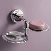 Plantex 304 Grade Stainless Steel Double Soap Holder for Bathroom/Soap Stand for Bathroom Wall/Soap Dish/Bathroom Accessories - Daizy (Chrome)