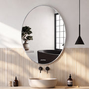 Plantex Frameless Oval Mirror for Wall/Bathroom/Dressing Room/Living Room/Bedroom/Entryway - Bathroom Accessories (18 X 24 Inch)