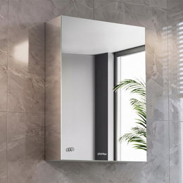 Plantex Bathroom Mirror Cabinet/304 Stainless Steel Bathroom Cabinet with Mirror/Bathroom Storage Cabinet/Wall Mounted Mirror Bathroom Cabinet (14x20 Inch, Chrome)