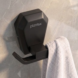 Plantex Robe Hook for Bathroom/304 Grade Stainless Steel Towel Hook/Cloth Hanger/Bathroom Accessories - Pack of 1 (PMB-2405, Z-Black)