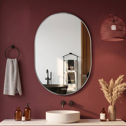 Plantex Frameless Capsule Mirror for Wall/Mirror with Beveled Smooth Edges/Mirror for Bathroom/Dressing Room/Living Room/Bedroom/Entryway - (18x12 Inch)