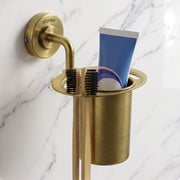 Plantex 304 Grade Stainless Steel Tumbler Holder/Tooth Brush Holder/Bathroom Accessories - Daizy (Antique)