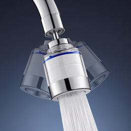 Plantex Tap Water Filter for Kitchen & Bathroom Faucet/Faucet Mounted Water Filter with Replaceable Cartridge/ABS Plastic Compact Tap Filter for Home - Chrome & White