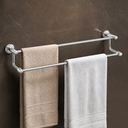 Plantex Stainless Steel Dual Towel Rod/Towel Bar for Bathroom/Towel Hanger/Stand/Bathroom Accessories (24 Inch - Chrome Finish) - Pack of 1