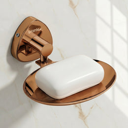 Plantex J4 Stainless Steel Wall Mounted Soap Holder for Bathroom/Soap Holder for Kitchen/Soap Stand for Bathroom/Bathroom Accessories (PVD Rose Gold Finish) Angel